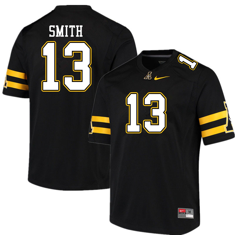 Men #13 Kaiden Smith Appalachian State Mountaineers College Football Jerseys Sale-Black